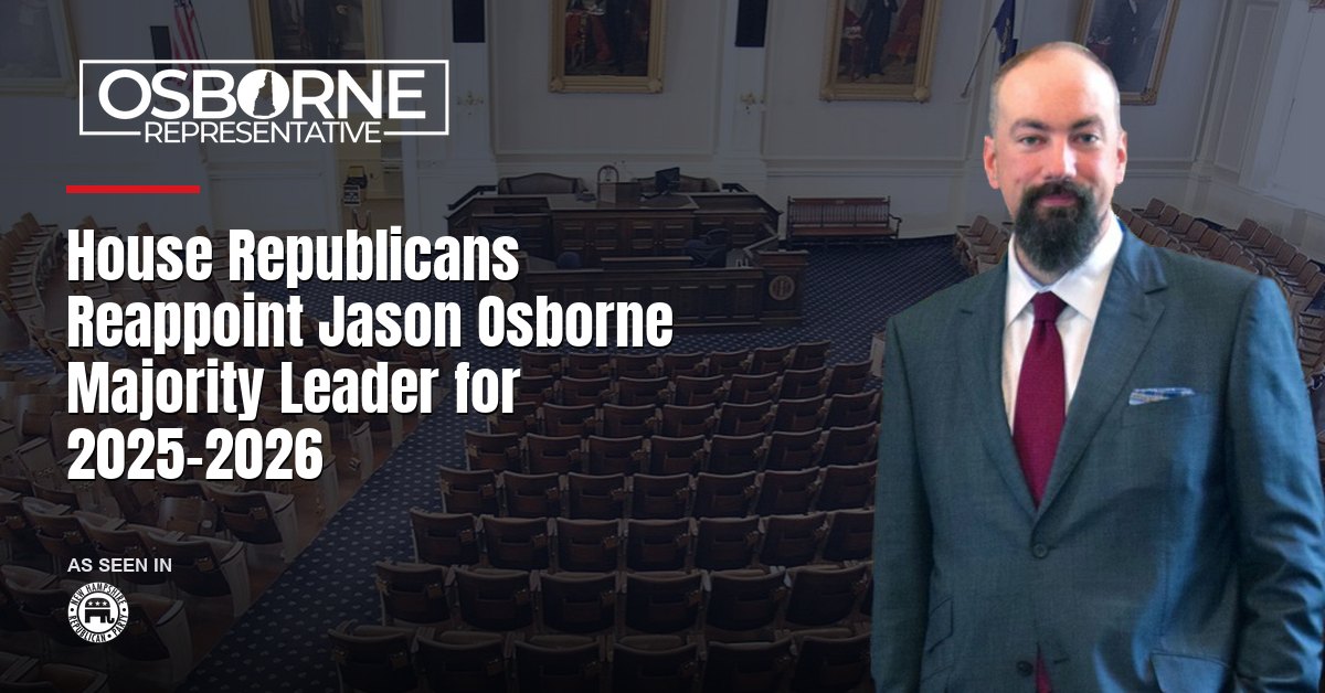 House Republicans Reappoint Jason Osborne Majority Leader for 2025-2026